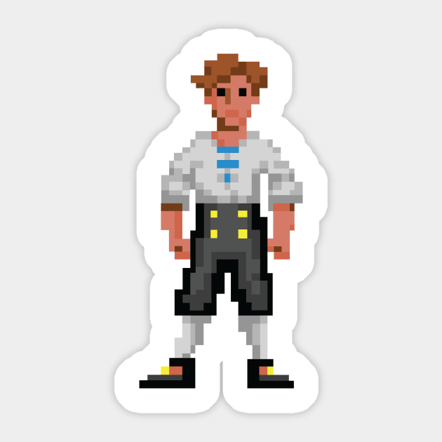 Monkey Island 1 Guybrush Threepwood Sticker by Retro8Bit Fashion Store